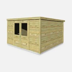 Abri De Jardin Bois 13m², Sapin Du Nord Traité Autoclave Ep.27mm 9 Abri De Jardin Bois 13m², Sapin Du Nord Traité Autoclave Ep.27mm -Sweeek WSAF33X33NAT 03