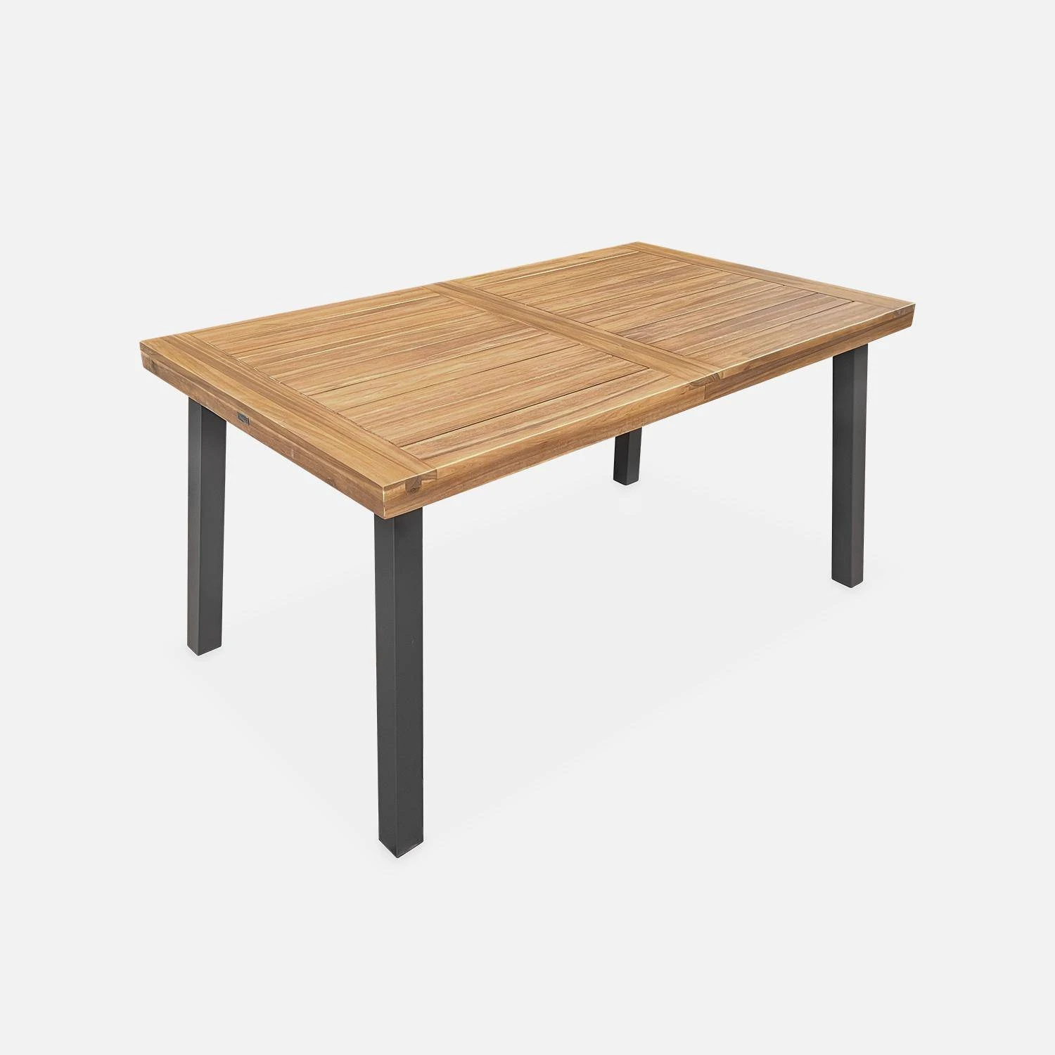 Table Intérieur / Extérieur Bois Et Métal + 4 Chaises En Corde Empilables Couleur : Beige 6 Table Intérieur / Extérieur Bois Et Métal + 4 Chaises En Corde Empilables Couleur : Beige – Image 4