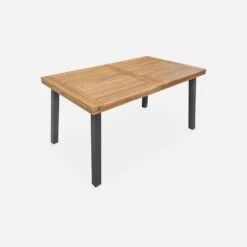 Table Intérieur / Extérieur Bois Et Métal + 4 Chaises En Cannage Et Bois -Sweeek ac150kdatr4can 0000d9872ca4f3d0ec6d9bfb224bf858