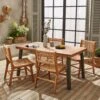 Table Intérieur / Extérieur Bois Et Métal + 4 Chaises En Cannage Et Bois 2 Table Intérieur / Extérieur Bois Et Métal + 4 Chaises En Cannage Et Bois -Sweeek ac150kdatr4can 4e7b5fa96aa48c3768f058bd45937052