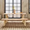 Table De Jardin 6 Places En Bois Avec Bancs Couleur : Ivoire -Sweeek ac180setivose 09037d87e424a1a4d5c48f3844a17895