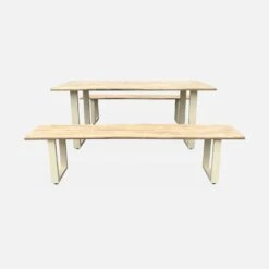 Table De Jardin 6 Places En Bois Avec Bancs Couleur : Ivoire 12 Table De Jardin 6 Places En Bois Avec Bancs Couleur : Ivoire -Sweeek ac180setivose 20f3fdf4270c6a59dfe9414e5dfd8eb8