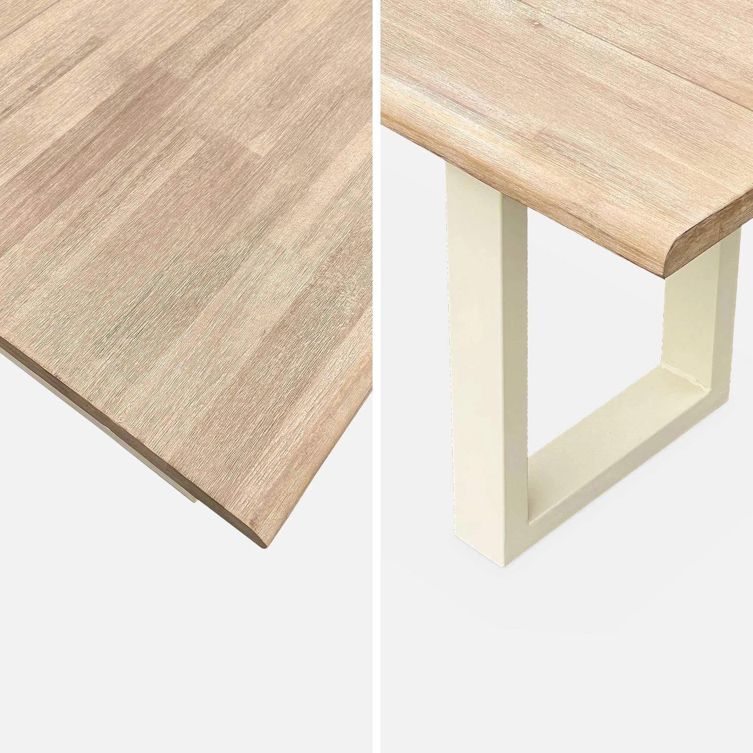 Table De Jardin 6 Places En Bois Avec Bancs Couleur : Ivoire 9 Table De Jardin 6 Places En Bois Avec Bancs Couleur : Ivoire – Image 7