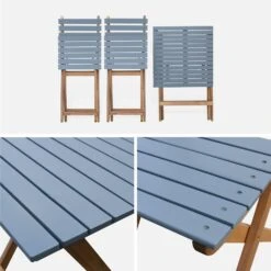Table De Jardin Pliable Bois, 2 Chaises Couleur : Bleu -Sweeek acbs60s2ob 8dda897fdbfbbfbaf18aa0864c160424