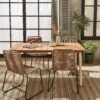 Table De Jardin Bois Et Métal + 4 Chaises En Corde Empilables Couleur : Ivoire / Beige -Sweeek ackd150ivo4rpbg 8d7fcd15bc1497905045de18feebd5a8
