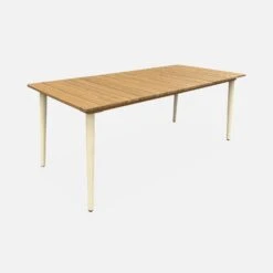 Table De Jardin Bois Et Métal + 6 Chaises En Cannage Et Bois Couleur : Ivoire 12 Table De Jardin Bois Et Métal + 6 Chaises En Cannage Et Bois Couleur : Ivoire -Sweeek ackd200r6civo 886898b2218e639e1f6567104c7a84fe