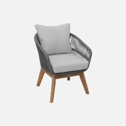 Salon De Jardin Bois Et Cordes 4 Places Couleur : Gris / Gris Chiné 13 Salon De Jardin Bois Et Cordes 4 Places Couleur : Gris / Gris Chiné -Sweeek acrope3109gy 96ab03545ddc4787ae3b25fa39275cac