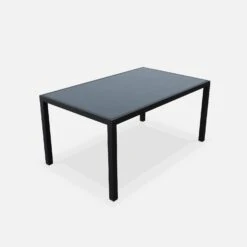 Table De Jardin Aluminium Et Textilène, 6 Chaises Empilables Couleur : Anthracite / Gris -Sweeek af150r6at 942ea347b0fee3be8b1dd18c951dddd5