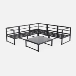 Salon De Jardin D'angle Aluminium 5 Places Couleur : Anthracite / Taupe -Sweeek af3004atbn 5007e0a96ab1f152f6ab34f24b51a895