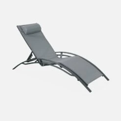 Bain De Soleil Aluminium Textilène, Multi Positions (lot De 2) Couleur : Anthracite / Gris -Sweeek afloungeatx2 454e0d6d2e36329ba7b88d1c899a8af7