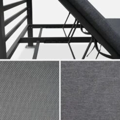 Lit De Jardin Aluminium, 2 Matelas Inclinables, Toit Avec Panneaux Amovibles Couleur : Anthracite / Anthracite -Sweeek afsunbedat 2df88dd6f895cf550ee0e6718ba601dc