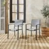 Fauteuils De Jardin Empilables Aluminium Et Textilène (lot De 2) Couleur : Gris Clair