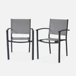 Fauteuils De Jardin Empilables Aluminium Et Textilène (lot De 2) Couleur : Gris Clair -Sweeek aftxchrx2atgy 9d0152f669252db9b9183788ab859556