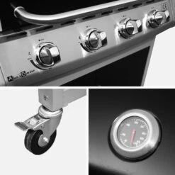 Barbecue Gaz 5 Brûleurs Dont 1 Feu Latéral Couleur : Noir -Sweeek bbq3594bk 8443ec91fea243d0ce25752b97cb5b32