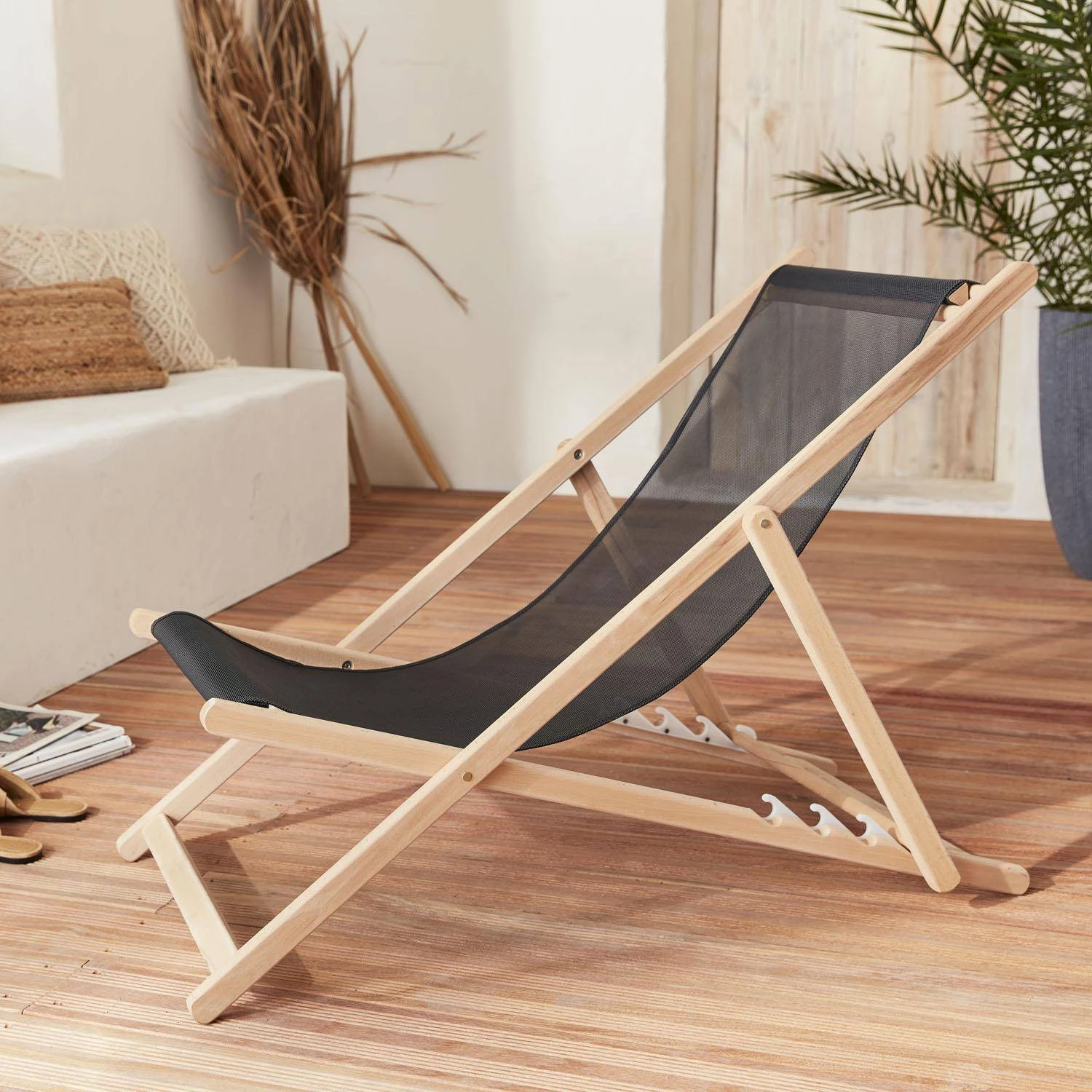 Chilienne Bois Et Textile Batyline®, Multi Positions 3 Chilienne Bois Et Textile Batyline®, Multi Positions