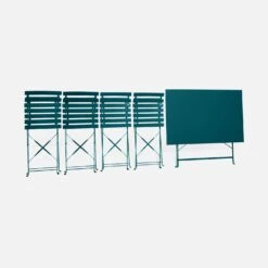 Table De Jardin Bistrot Pliable Métal, 4 Chaises Couleur : Bleu Canard 13 Table De Jardin Bistrot Pliable Métal, 4 Chaises Couleur : Bleu Canard -Sweeek bs110r4bd b2405d393c827d1f129227ba0b891054