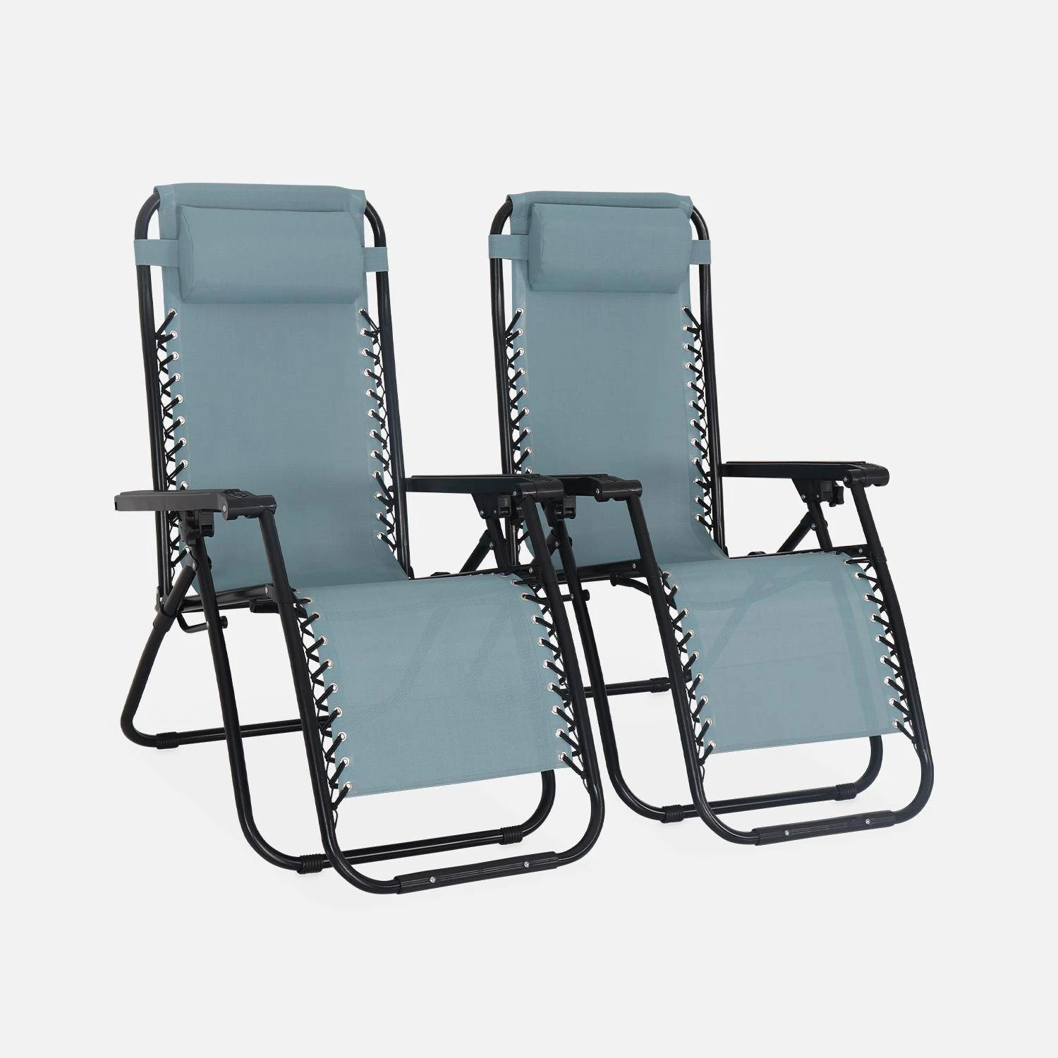 Fauteuil Relax Pliable Multi Positions Textilène (lot De 2) Couleur : Émeraude 3 Fauteuil Relax Pliable Multi Positions Textilène (lot De 2) Couleur : Émeraude