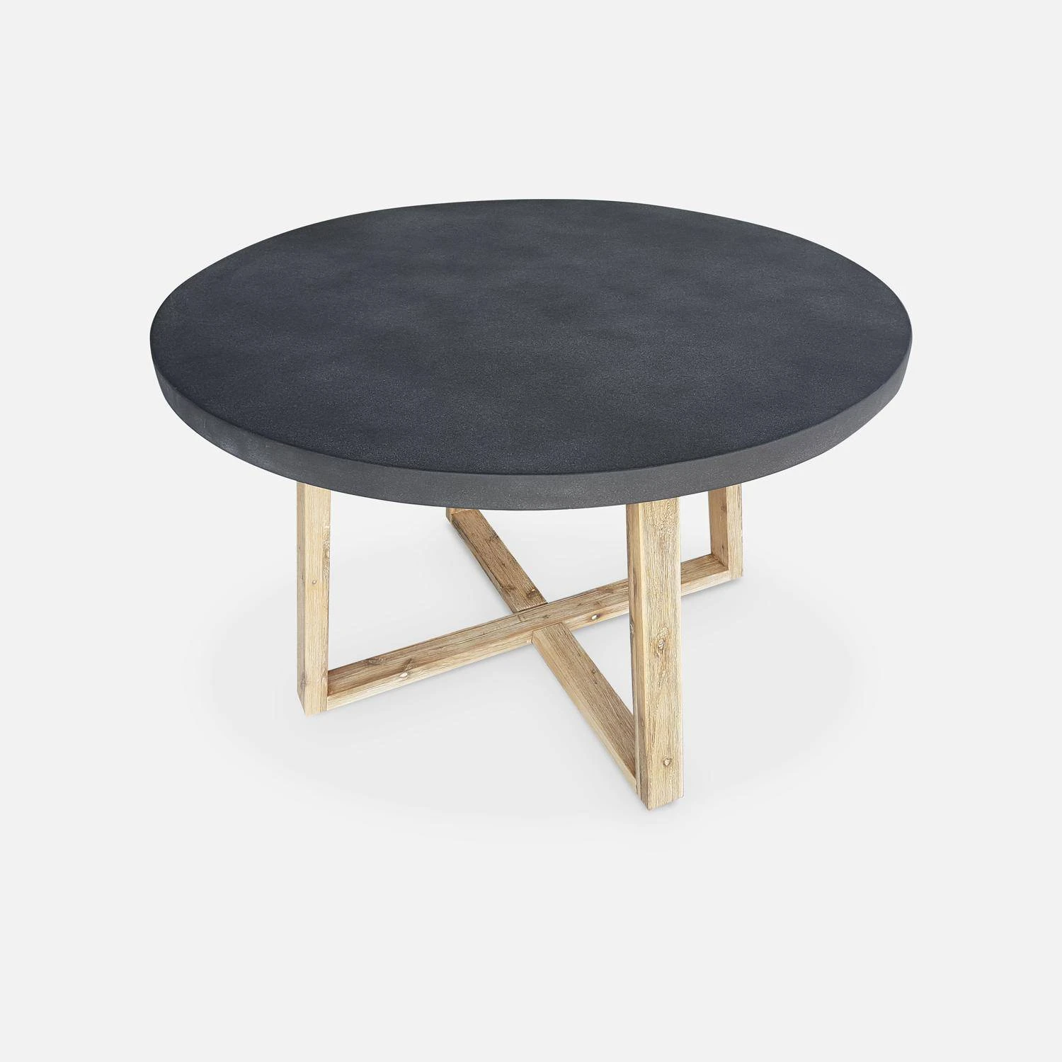 Table De Jardin Fibre De Ciment, 4 Chaises Couleur : Gris / Gris Clair 4 Table De Jardin Fibre De Ciment, 4 Chaises Couleur : Gris / Gris Clair – Image 2