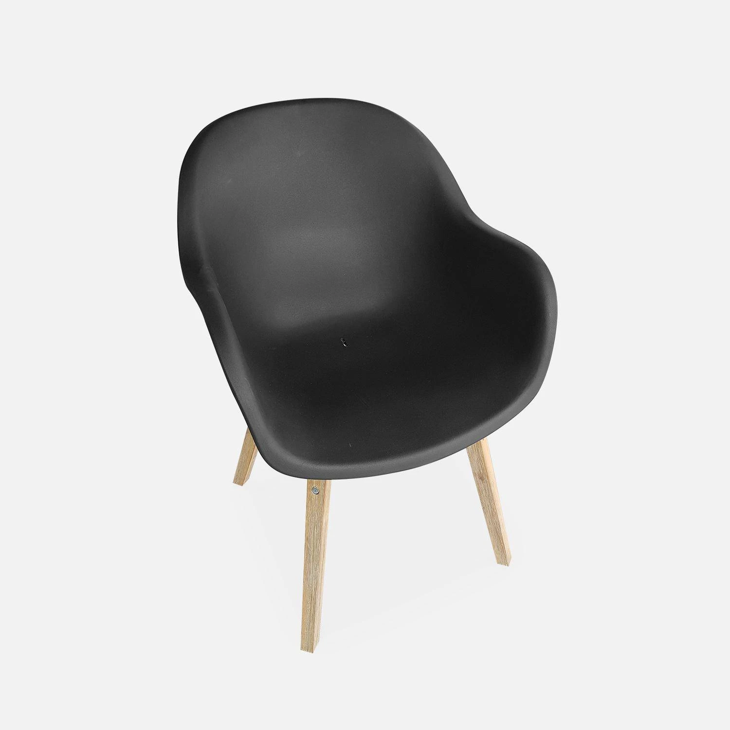 Fauteuil Scandinave Acacia (lot De 4) Couleur : Anthracite 4 Fauteuil Scandinave Acacia (lot De 4) Couleur : Anthracite – Image 2