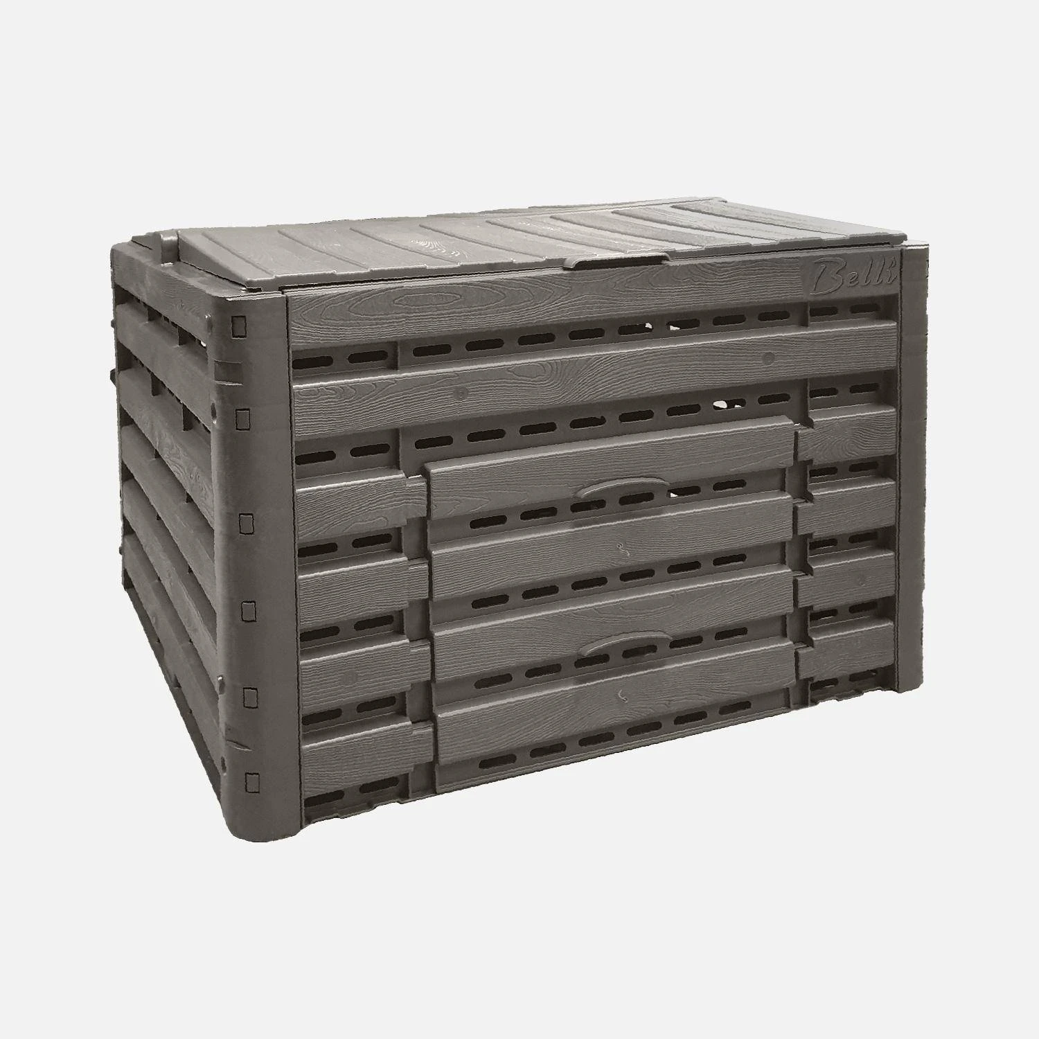 Composteur De Jardin Noir, Plastique Recyclé, Double Ouverture, Modulable, 400L 4 Composteur De Jardin Noir, Plastique Recyclé, Double Ouverture, Modulable, 400L – Image 2