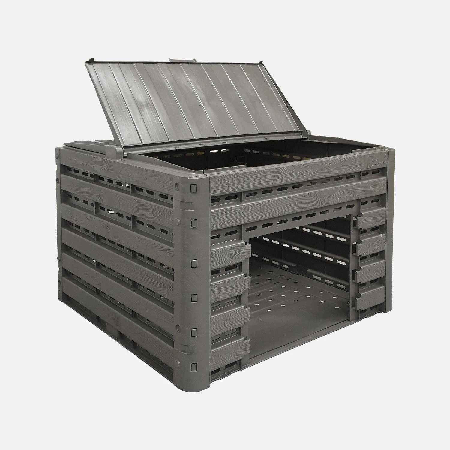 Composteur De Jardin Noir, Plastique Recyclé, Double Ouverture, Modulable, 400L 3 Composteur De Jardin Noir, Plastique Recyclé, Double Ouverture, Modulable, 400L