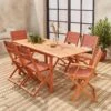 Table De Jardin Extensible Bois , 6 Chaises Couleur : Bois / Terra Cotta -Sweeek ec180r6tc cb3b62295551d0abe4f62981ab9e7d13