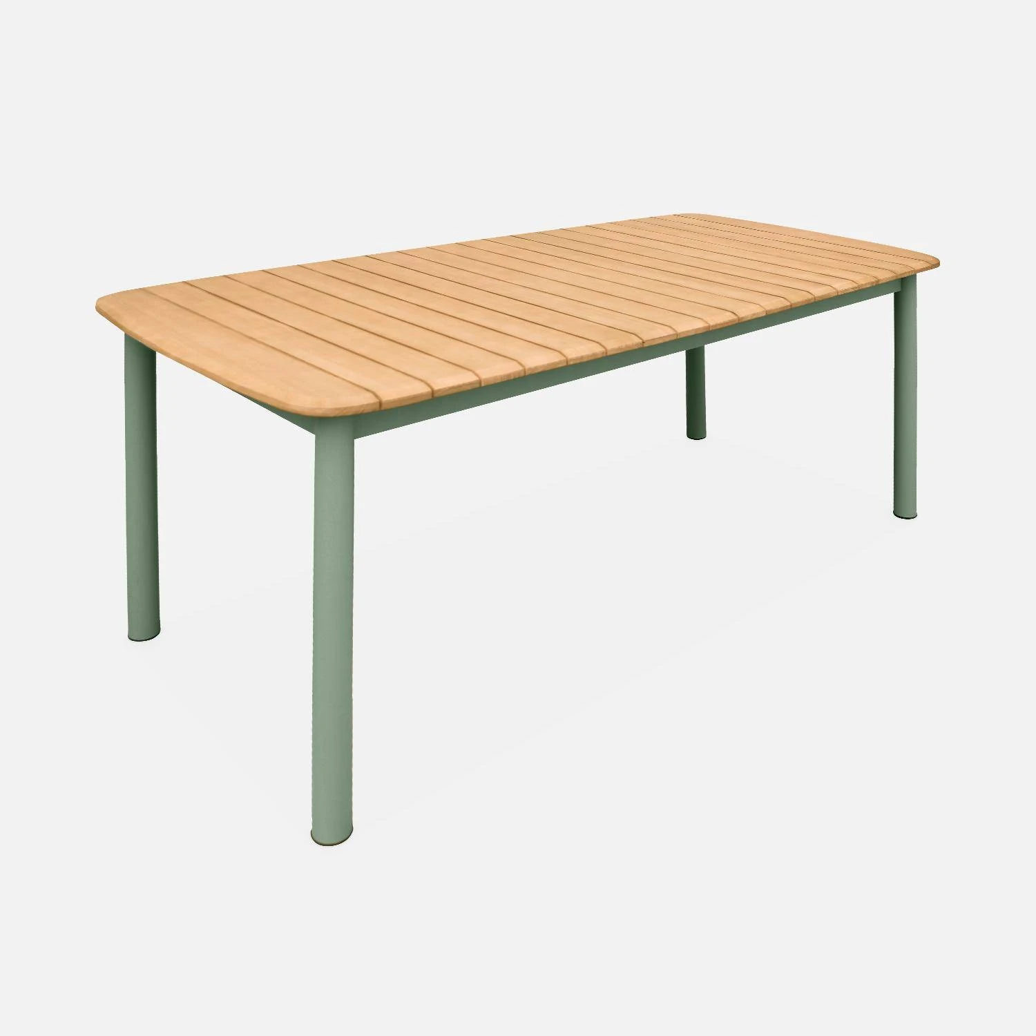 Table De Jardin Bois Et Aluminium 190cm, 6 Chaises Empilables 8 Table De Jardin Bois Et Aluminium 190cm, 6 Chaises Empilables – Image 6