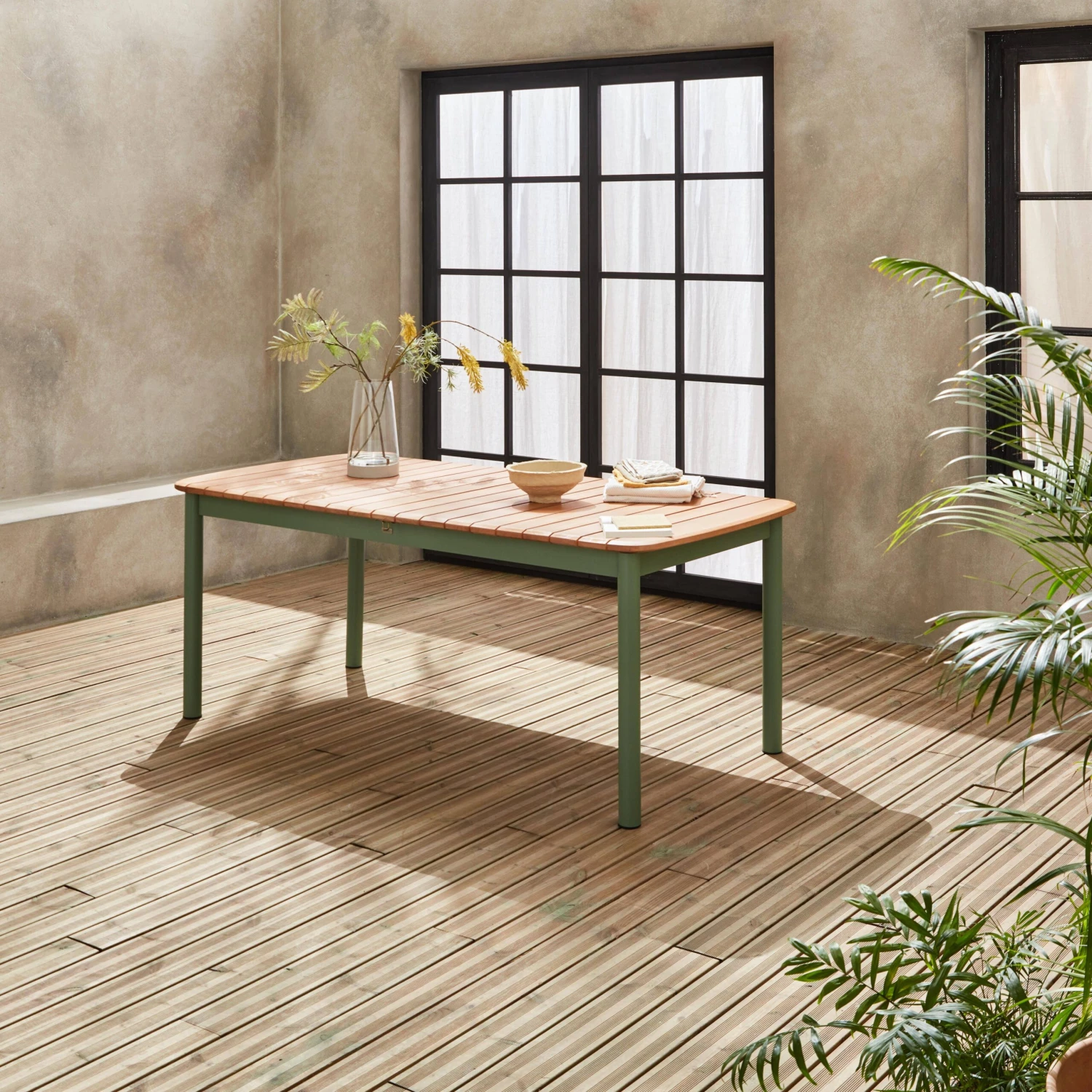 Table De Jardin Bois Et Métal 6 Places 4 Table De Jardin Bois Et Métal 6 Places – Image 2