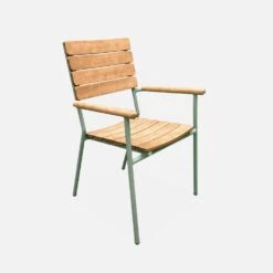 Chaise De Jardin Bois Et Aluminium, Empilables (lot De 4) -Sweeek ecarmseggyx4 023debec1ae2c5f015d94a41c2a2478c
