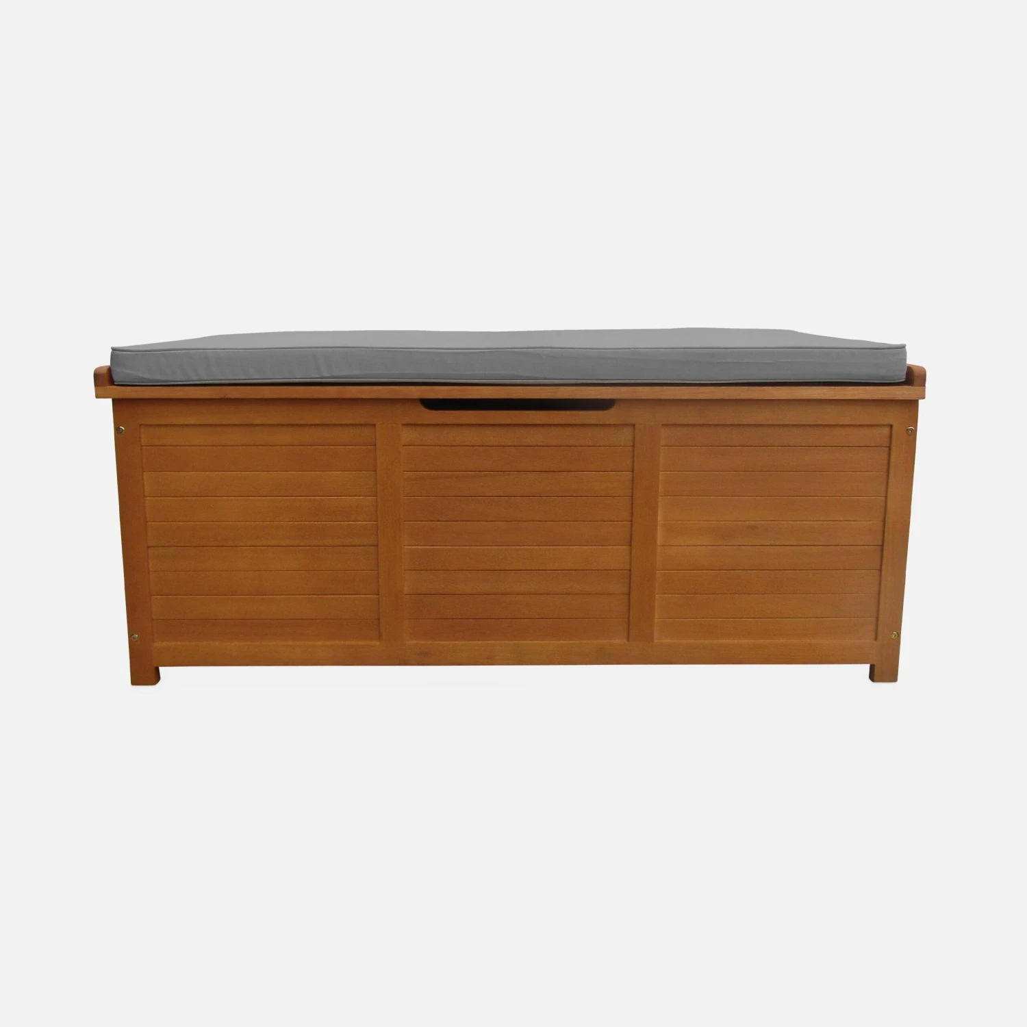 Coffre De Jardin Bois 200L Avec Vérins Couleur : Bois / Gris 6 Coffre De Jardin Bois 200L Avec Vérins Couleur : Bois / Gris – Image 4