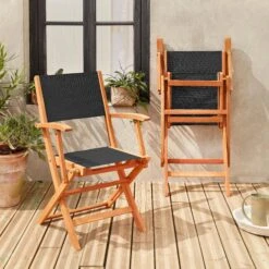 Chaise De Jardin Pliable Bois (lot De 2) Couleur : Noir 9 Chaise De Jardin Pliable Bois (lot De 2) Couleur : Noir -Sweeek ectxarmbkx2 f54d85b83a8e86ca072b8f5b205b286d
