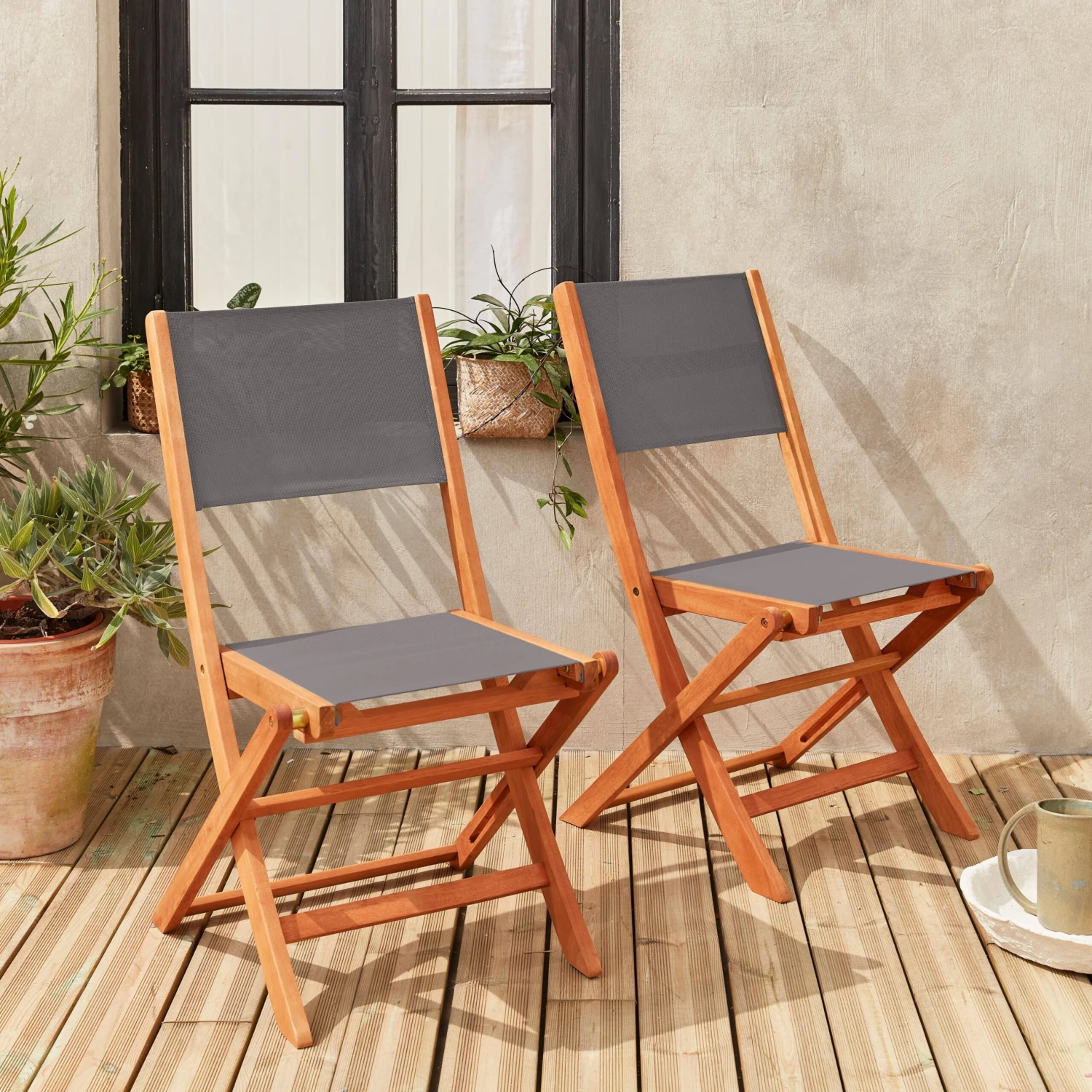 Chaise De Jardin Pliable Bois (lot De 2) Couleur : Anthracite / Anthracite 3 Chaise De Jardin Pliable Bois (lot De 2) Couleur : Anthracite / Anthracite