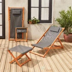 Bain De Soleil Et Repose-pieds Bois Eucalyptus Multi Positions (lot De 2) 12 Bain De Soleil Et Repose-pieds Bois Eucalyptus Multi Positions (lot De 2) -Sweeek ectxdeckfratx2 c7b86c49f723059fb64b4f7cce687dc8