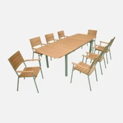 Table De Jardin Extensible Bois Et Métal 6 à 8 Places 12 Table De Jardin Extensible Bois Et Métal 6 à 8 Places -Sweeek ecxtp190seggy 5fd43cc52a8e777e67e4f737d88cfa1c