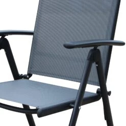 Lot De 4 Fauteuils De Jardin En Textilènes - Naevia -Sweeek ensemble de 4 fauteuils multi positions en aluminium anthracite et textilene gris acb84b1a4b97673166ccd11396964996