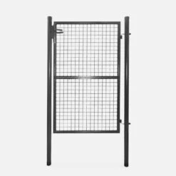 Portillon De Jardin En Métal Avec Serrure Et Poignée, 150x100cm. Couleur : Anthracite