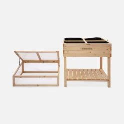 Carré Potager Sur Pieds En Bois Et Serre 80x60x109cm 11 Carré Potager Sur Pieds En Bois Et Serre 80x60x109cm -Sweeek ghmini109 517f12fc56846561b0ed1aaa22312737
