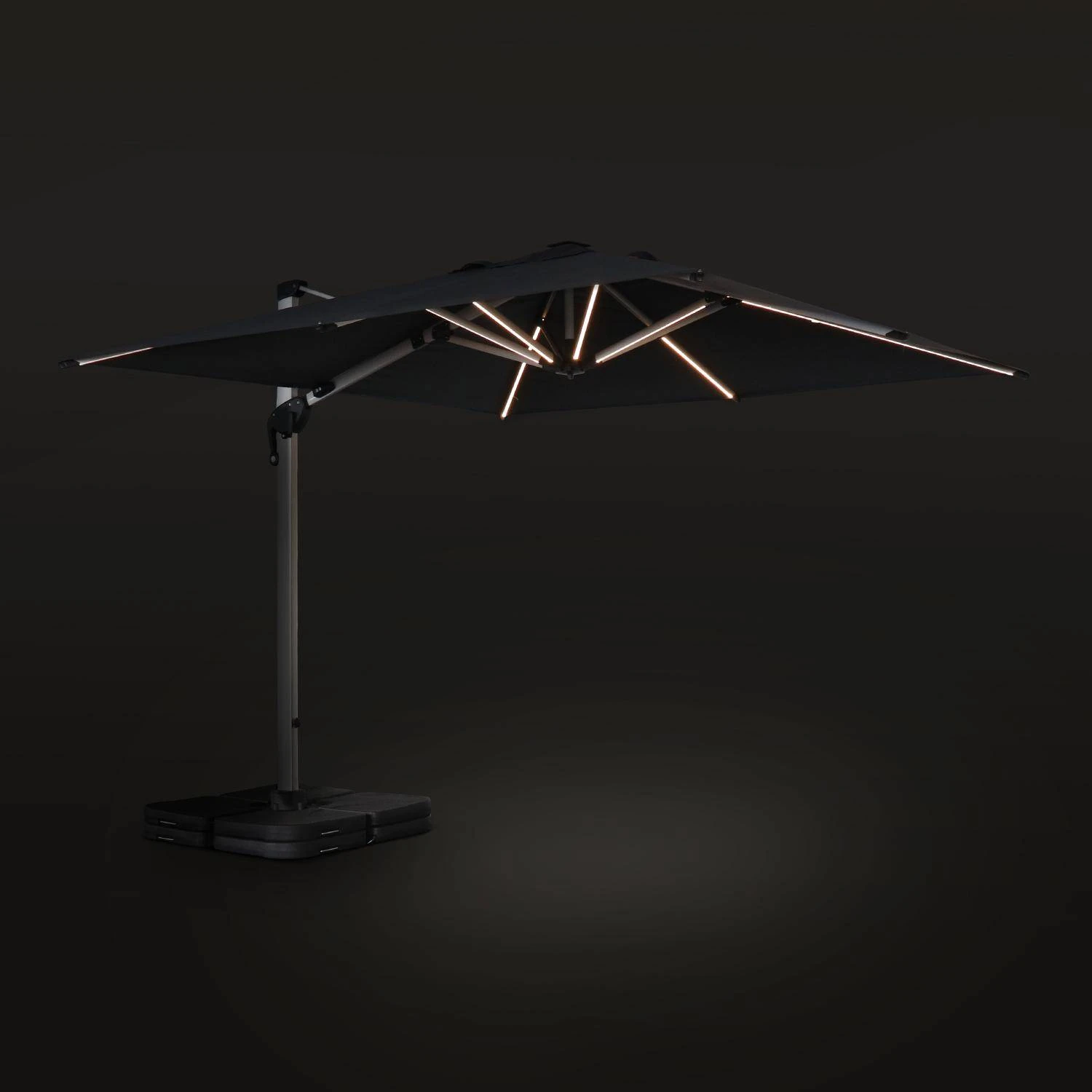 Parasol LED Déporté Carré 3x3m Couleur : Anthracite 6 Parasol LED Déporté Carré 3x3m Couleur : Anthracite – Image 4