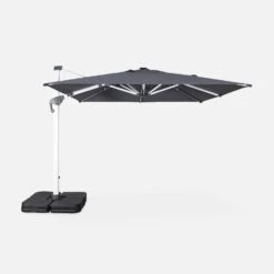 Parasol LED Déporté Carré 3x3m Couleur : Anthracite 11 Parasol LED Déporté Carré 3x3m Couleur : Anthracite -Sweeek hdu3x3leddkgy 4db25d3fd4cb3fa726be2be77c54dea4
