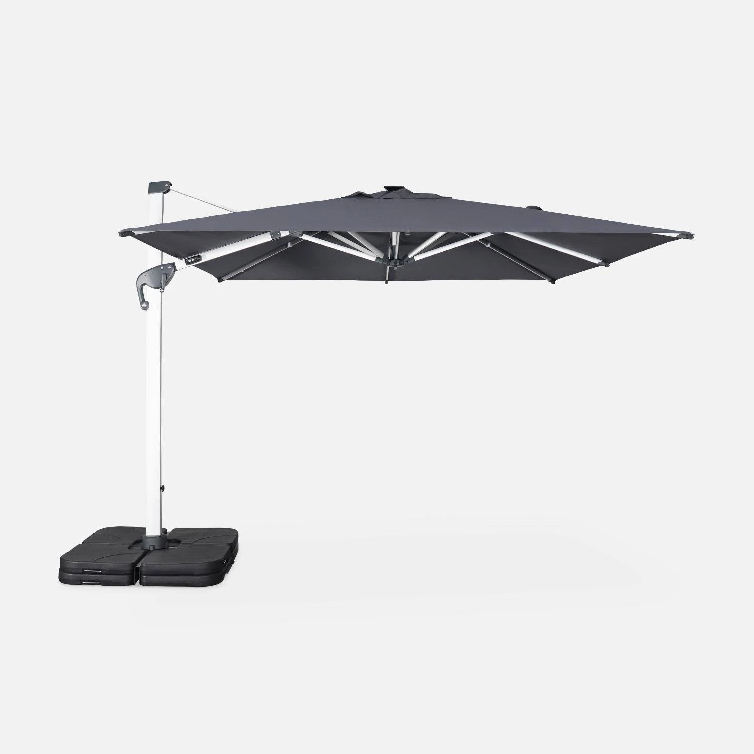 Parasol LED Déporté Carré 3x3m Couleur : Anthracite 4 Parasol LED Déporté Carré 3x3m Couleur : Anthracite – Image 2