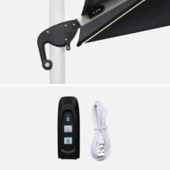 Parasol LED Déporté Carré 3x3m Couleur : Anthracite 15 Parasol LED Déporté Carré 3x3m Couleur : Anthracite -Sweeek hdu3x3leddkgy 89b99a62e2648b82cbf7fa240ca5aa81