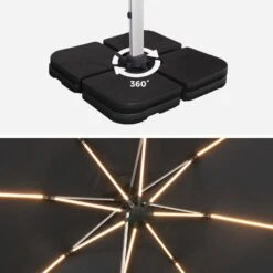 Parasol LED Déporté Carré 3x3m Couleur : Anthracite 16 Parasol LED Déporté Carré 3x3m Couleur : Anthracite -Sweeek hdu3x3leddkgy a178fa293c0f05b770d2b2b3624a38f0