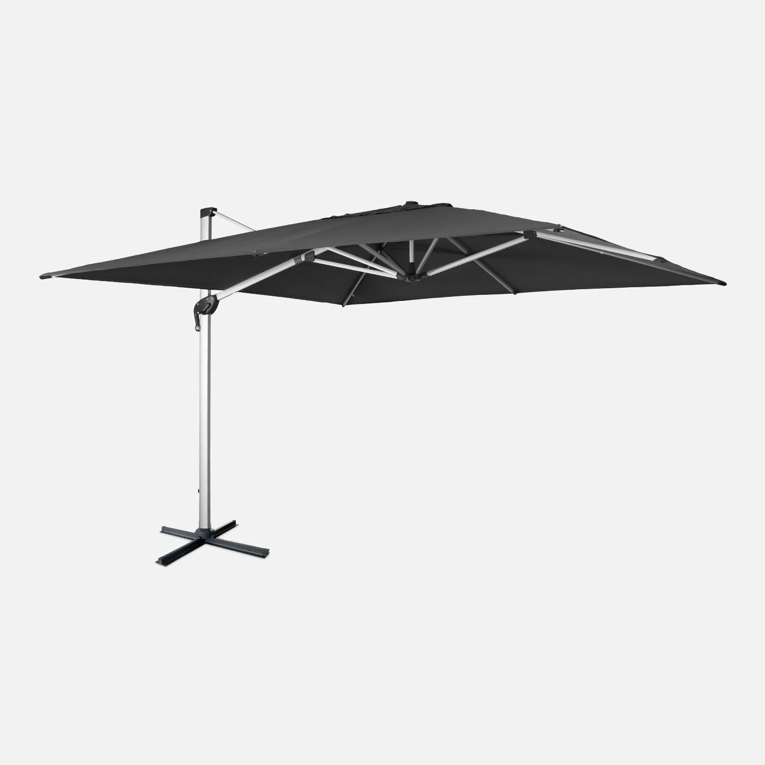 Parasol Déporté Carré 4x4m Couleur : Anthracite 8 Parasol Déporté Carré 4x4m Couleur : Anthracite – Image 6