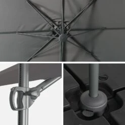 Parasol Déporté Carré 2,5x2,5m -Sweeek huflat25x25gy 78214c03c1a94e2070b58e0dc9e6309c