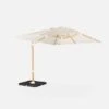Parasol Déporté Rectangulaire 3x4m, Mât Effet Bois + Dalles à Lester 50x50cm Couleur : Ecru -Sweeek hukd3x4basewdec a1d01b38c9f1d0c056bfb306ce4d107c