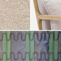 Banquette 2 Places + Fauteuil En Bois Et Tissu Bouclette -Sweeek iacsca1n2boucl 07515ff5fef826962380f227651eaa05