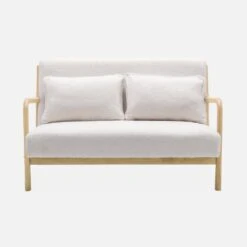 Banquette Scandinave 2 Places En Bois Et Tissu Bouclette 11 Banquette Scandinave 2 Places En Bois Et Tissu Bouclette -Sweeek iacsca2boucl 4f1f721af2828ee3cf24abb5c00a357d