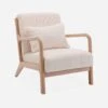 Fauteuil Scandinave En Bois Et Tissu Bouclette Texturée -Sweeek iacscachbc 40400b73e08fa099be0643179383180a