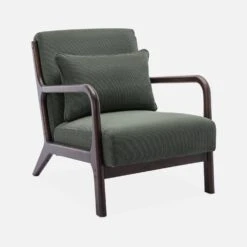 Fauteuil Scandinave Velours Côtelé Et Bois D'hévéa Wengé -Sweeek iacscadwlcrgre 8f3c972bee667d8cc12c45c0b3014ed8