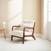 Fauteuil Scandinave Bouclettes Et Bois D'hévéa Teinté Noyer Clair 1 Fauteuil Scandinave Bouclettes Et Bois D'hévéa Teinté Noyer Clair -Sweeek iacscalwlboucl cca30584c41c0f8e9f3b2ab8076f9723
